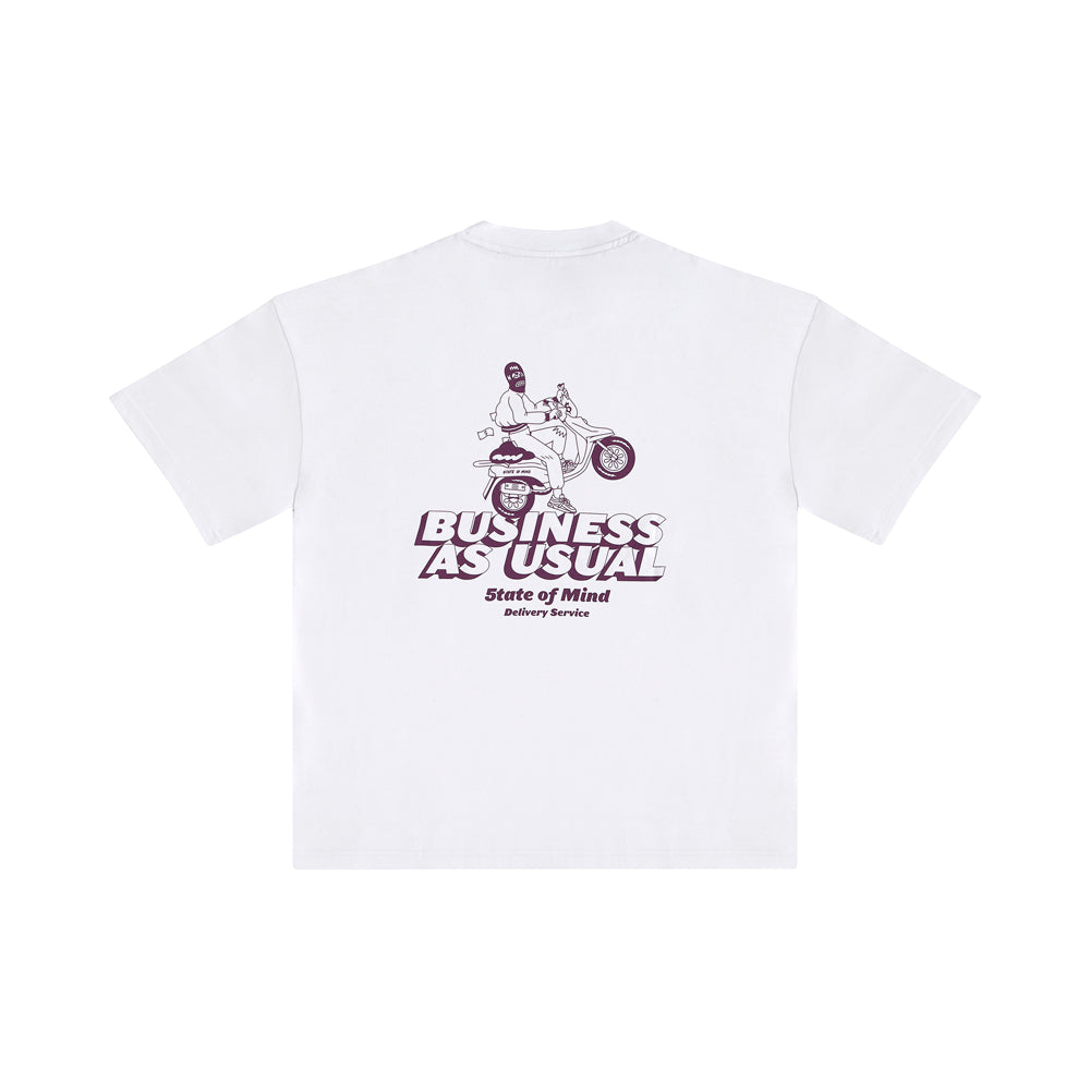 " BUSINESS AS USUAL " T-Shirt White