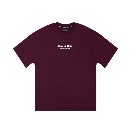" BUSINESS AS USUAL " T-Shirt Plum
