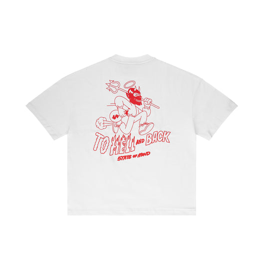 "5OM OVER HELL" T-Shirt White