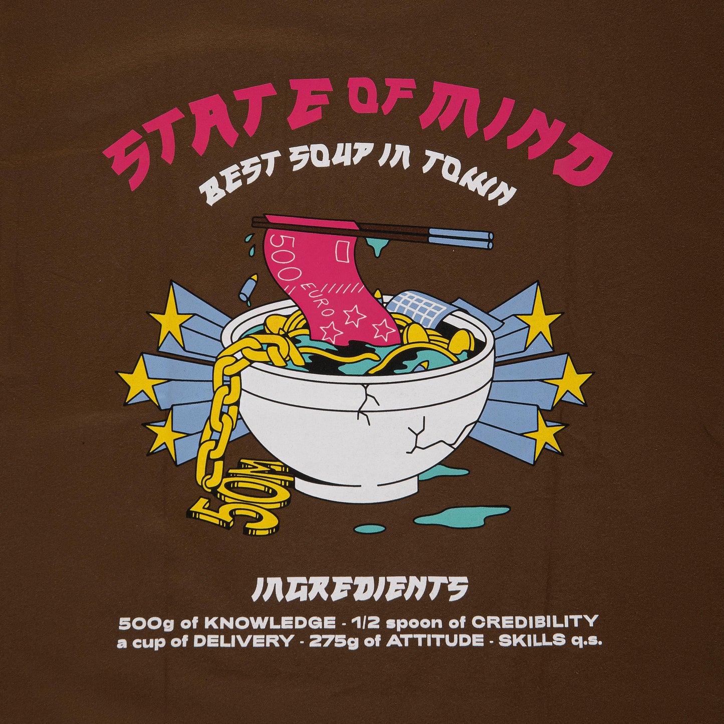 "5OM GRFX" 5OM Best Soup Tee Brown