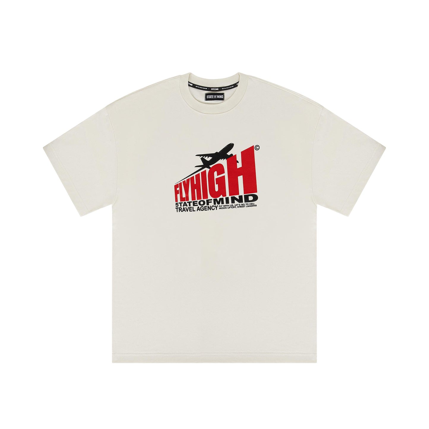 "5OM WORD UP" 50M Flyhigh Tee Off white