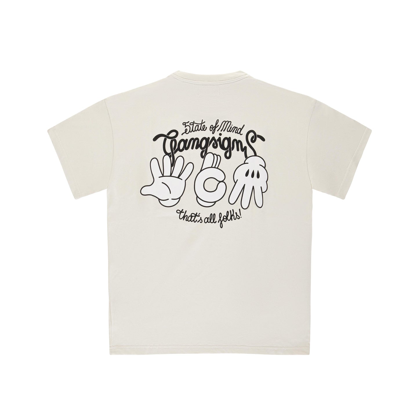 "5OM GRFX" Gang Signs Tee Off white