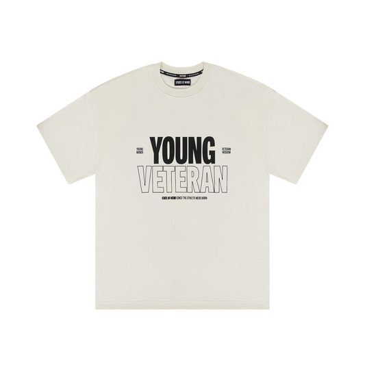 "5OM WORD UP" Young Veteran Tee Off white