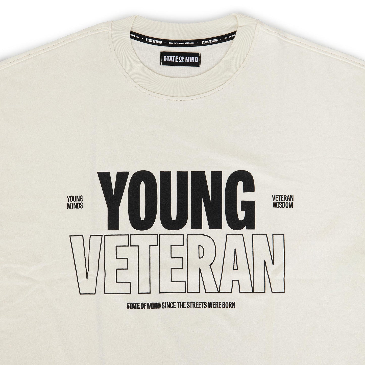 "5OM WORD UP" Young Veteran Tee Off white