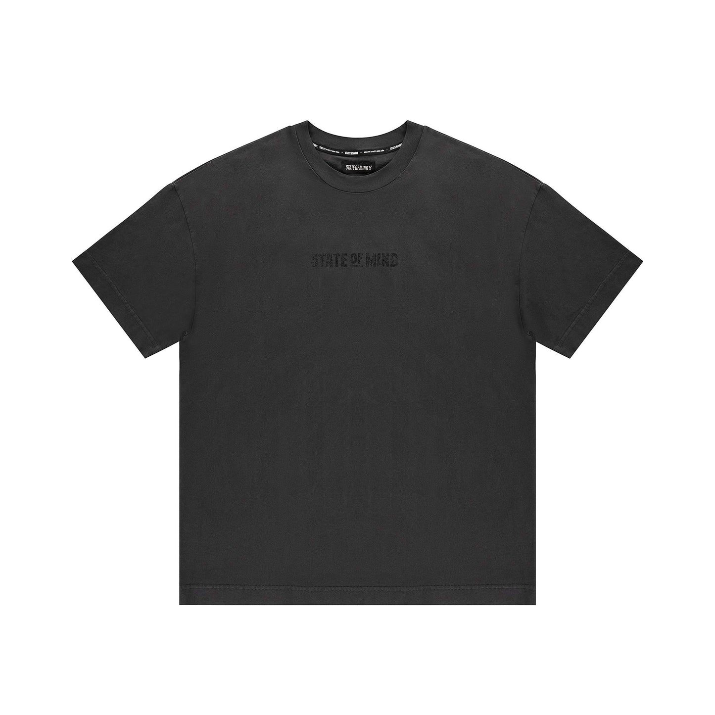 "5OM BOX LOGO" Box Logo T-Shirt Grey Wash