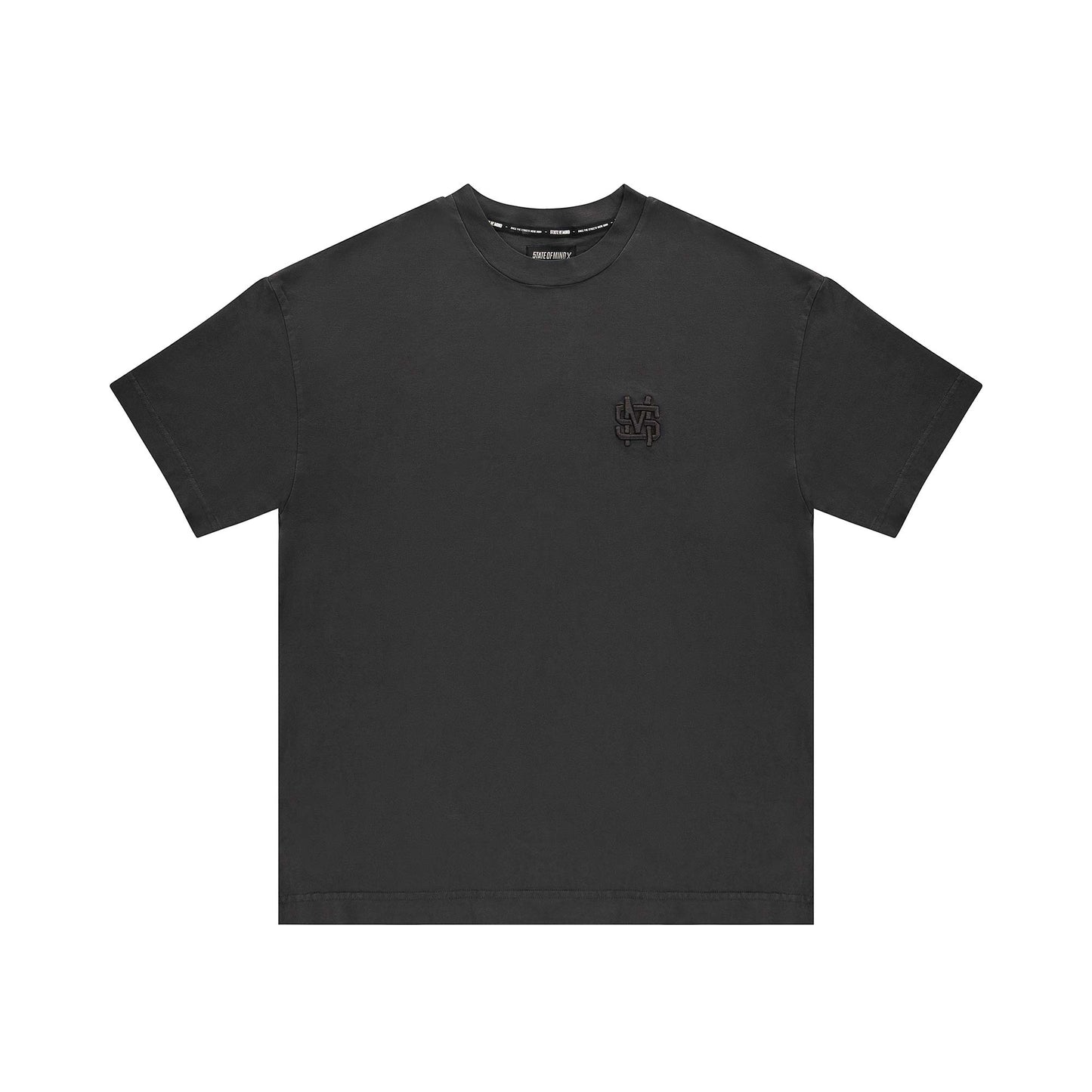 "5OM MONOGRAM" Monogram T-Shirt Grey Wash