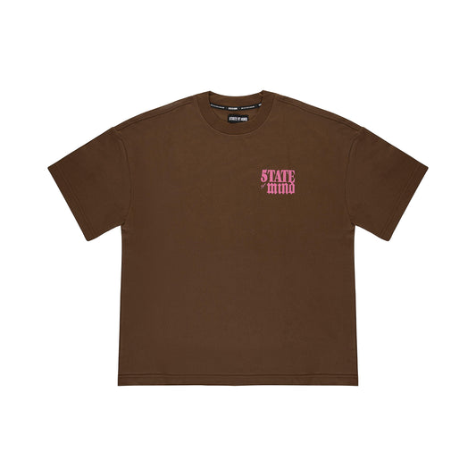 "5OM WORD UP" So Fresh So Clean Tee Brown