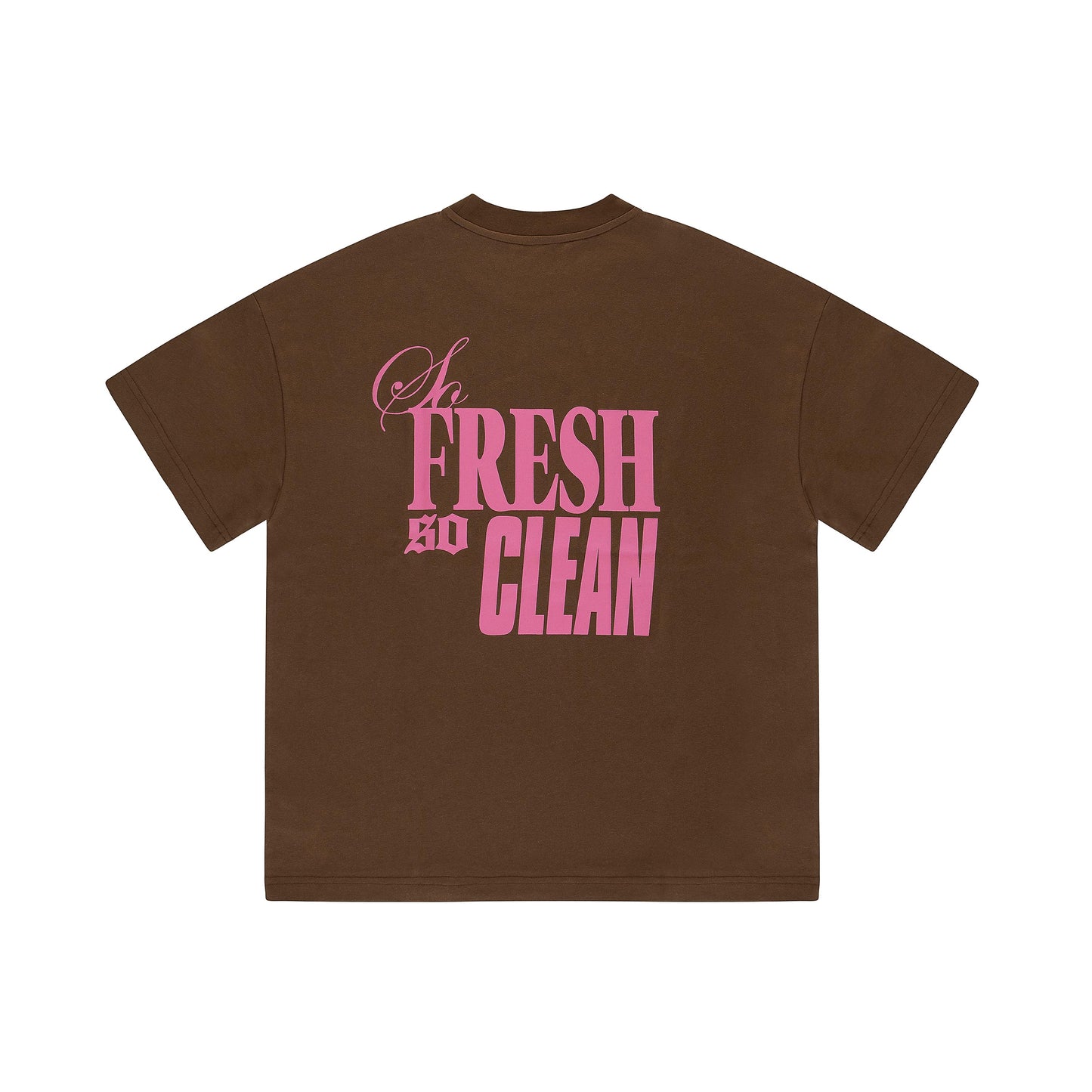 "5OM WORD UP" So Fresh So Clean Tee Brown