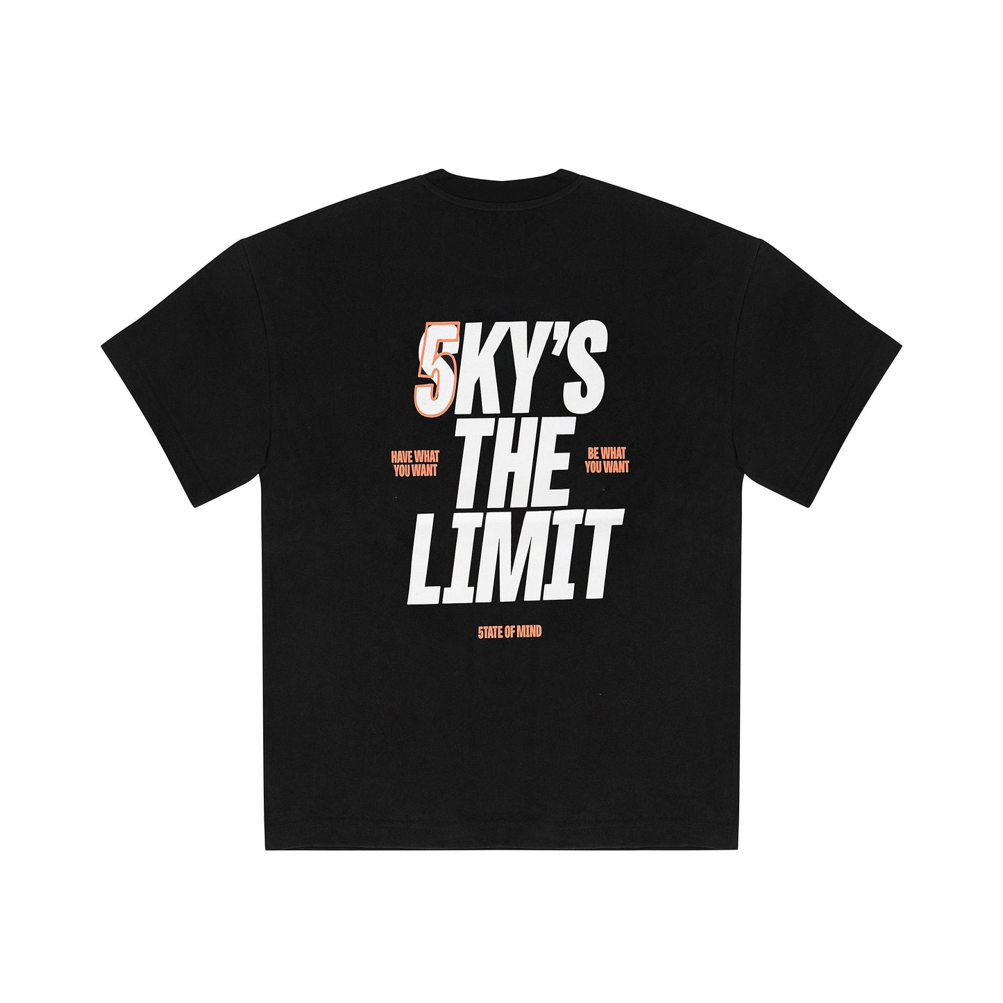 "5OM WORD UP" Sky Is The Limit Tee Black