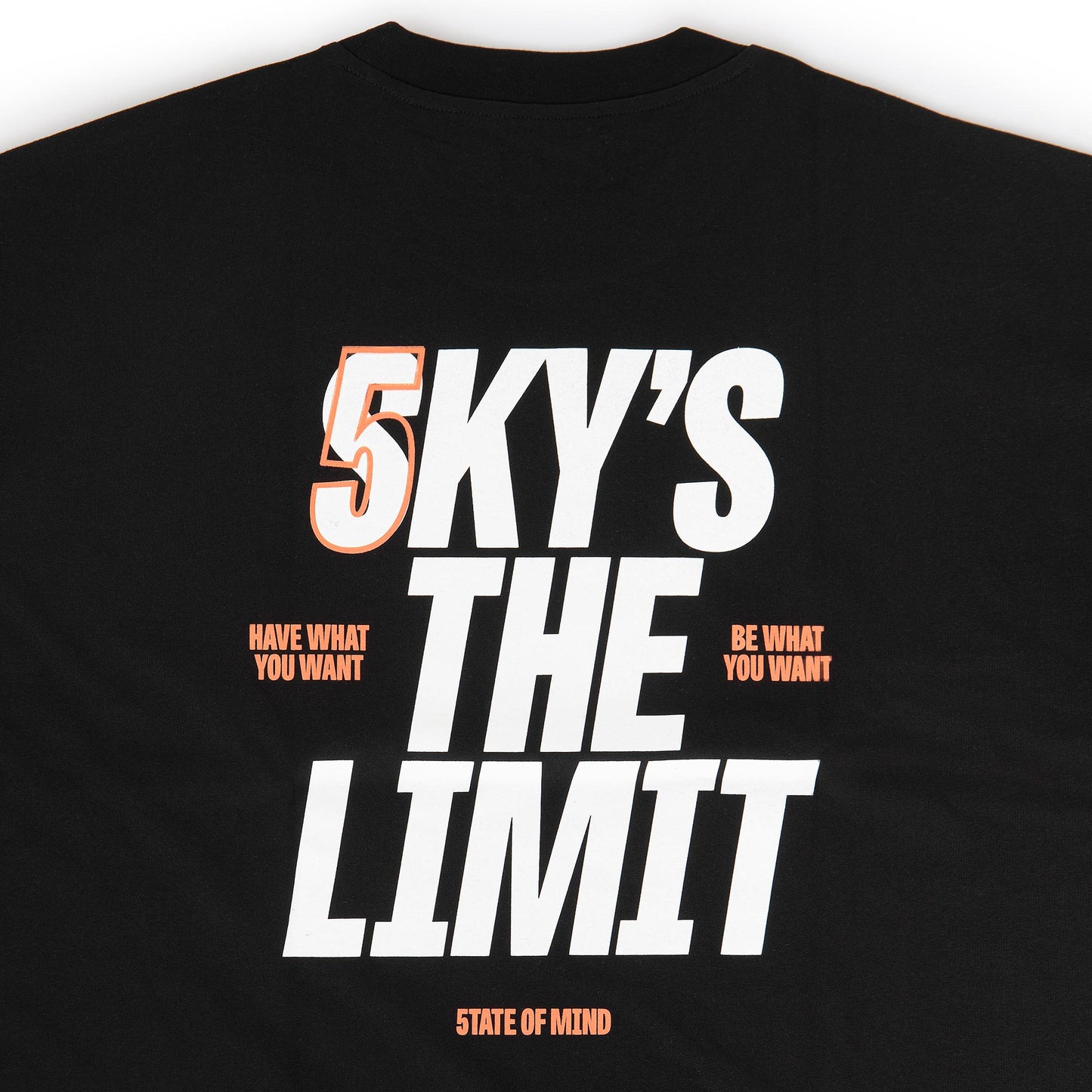 "5OM WORD UP" Sky Is The Limit Tee Black