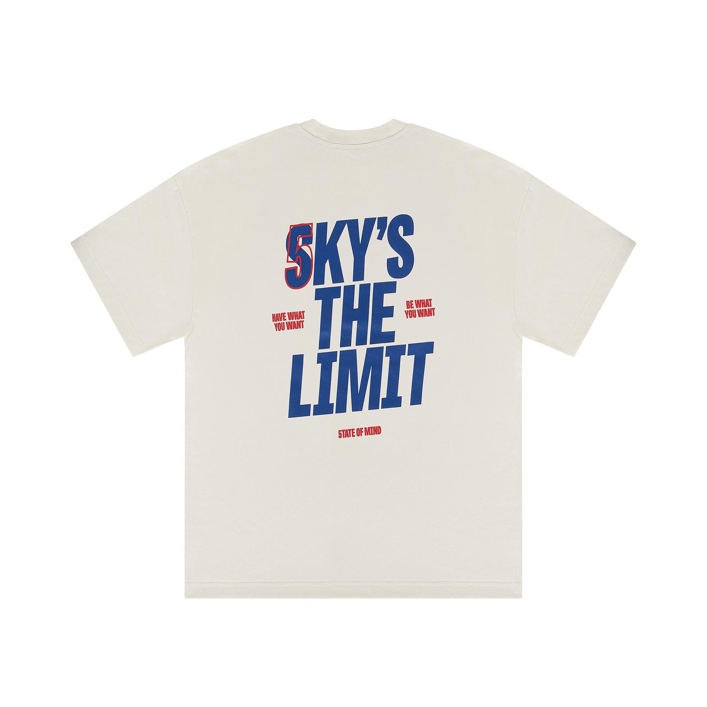 "5OM WORD UP" Sky Is The Limit Tee Off white