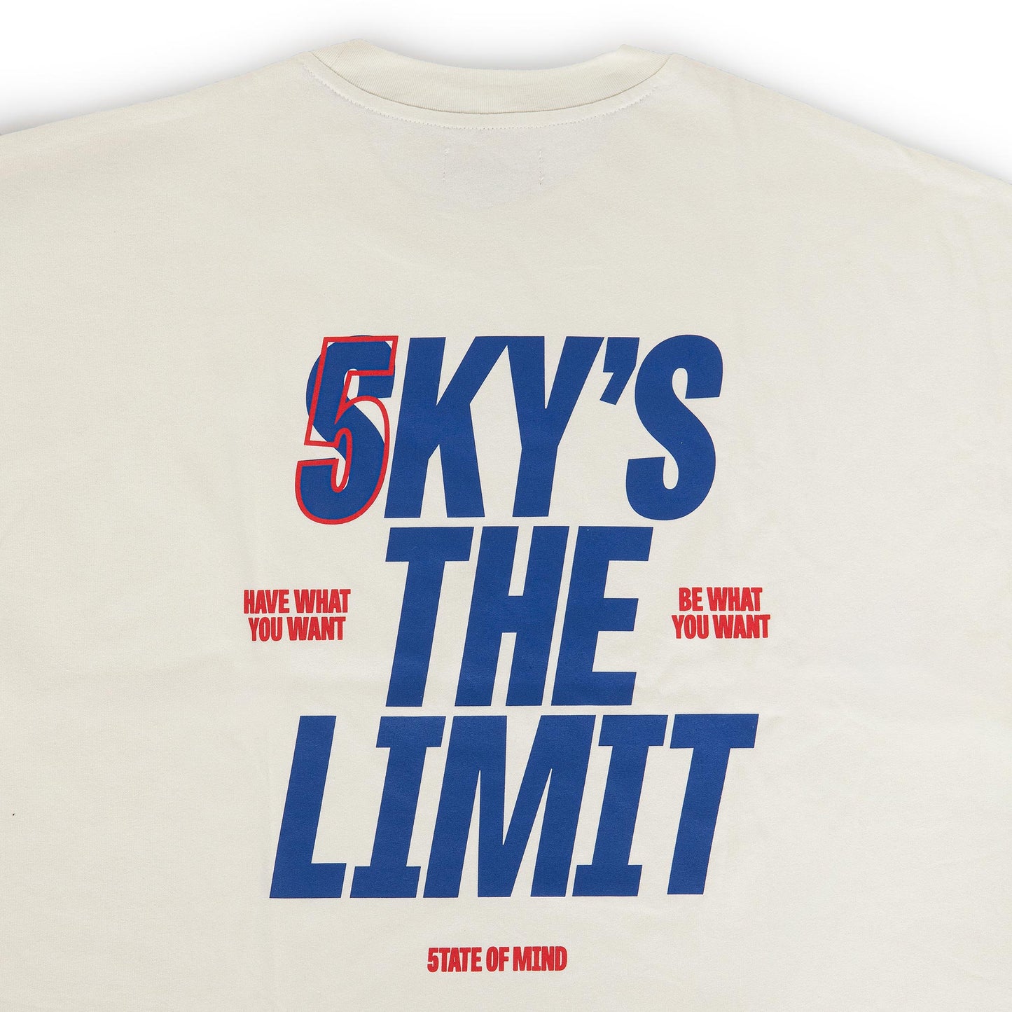 "5OM WORD UP" Sky Is The Limit Tee Off white