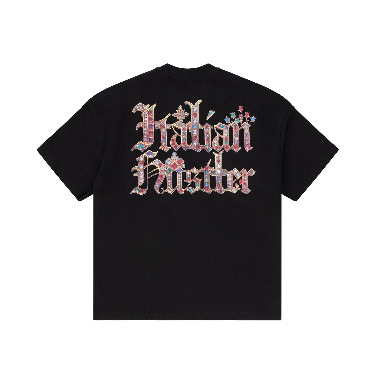 "ITALIAN HUSTLER" by Guè Hustler Bling T-Shirt Black