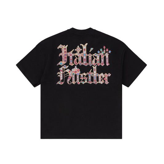 "ITALIAN HUSTLER" by Guè Hustler Bling T-Shirt Black
