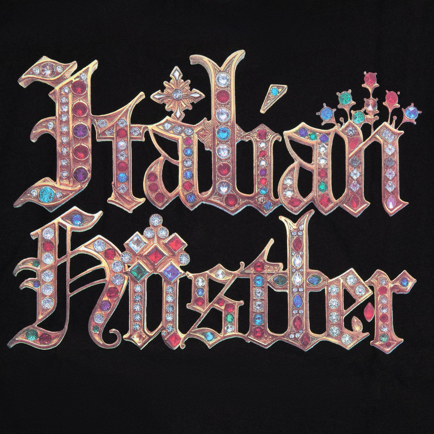 "ITALIAN HUSTLER" by Guè Hustler Bling T-Shirt Black