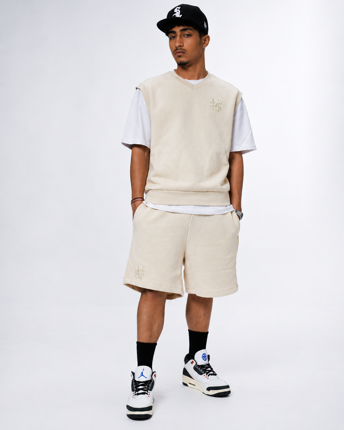 "MONOGRAM" Gilet Sand T/T 500g