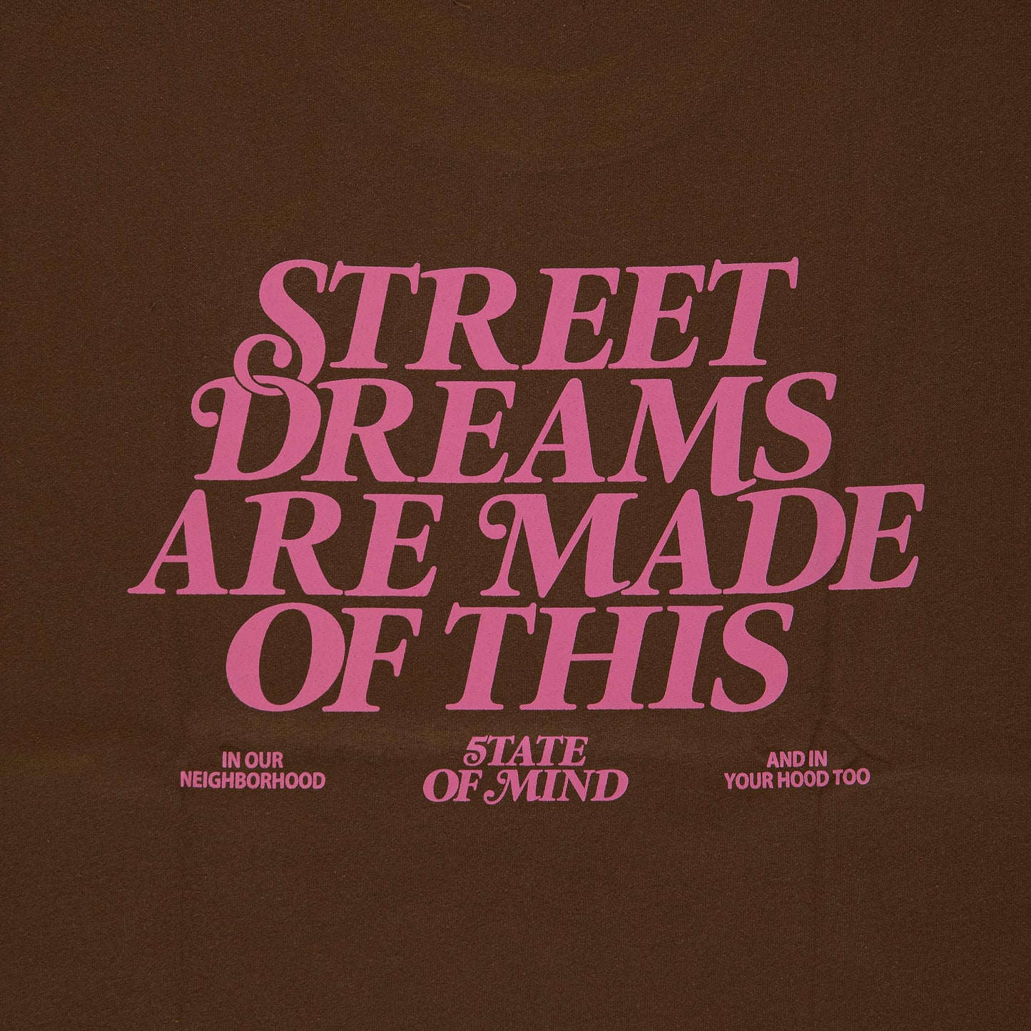 "5OM WORD UP" Street Dreams Tee Brown