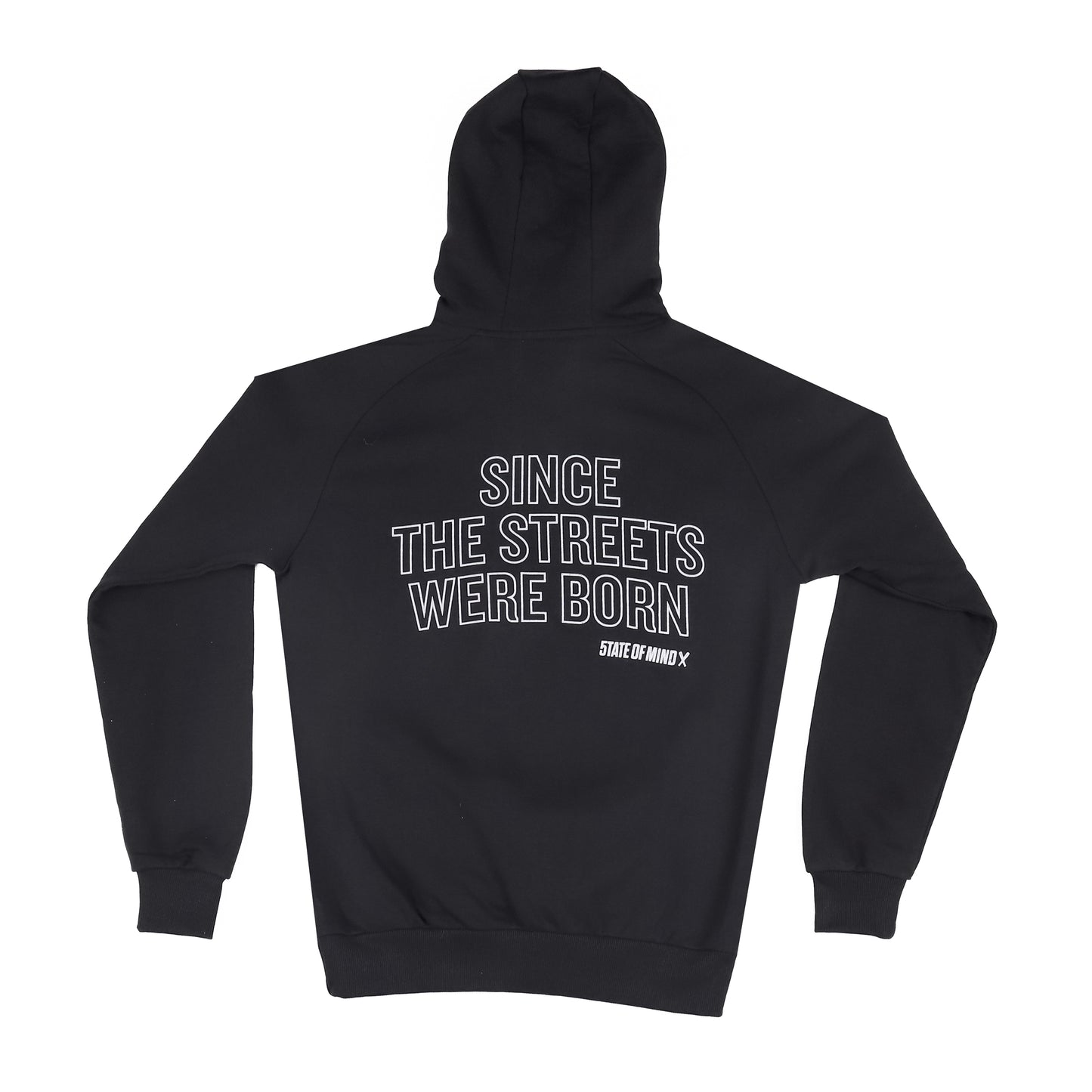 "SINCE THE STREETS" black reflective hoodie