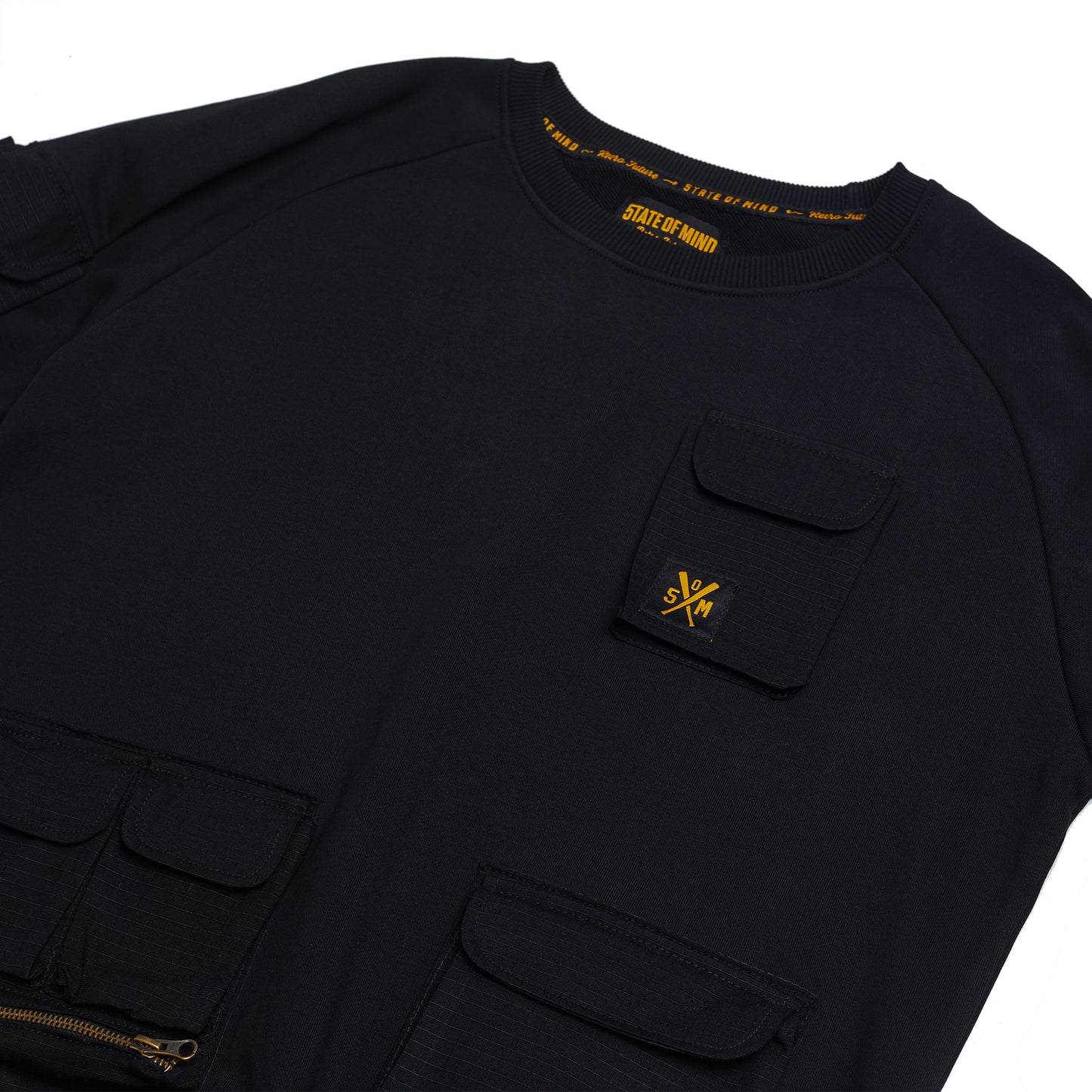 "RETROFUTURE" cargo sweatshirt black