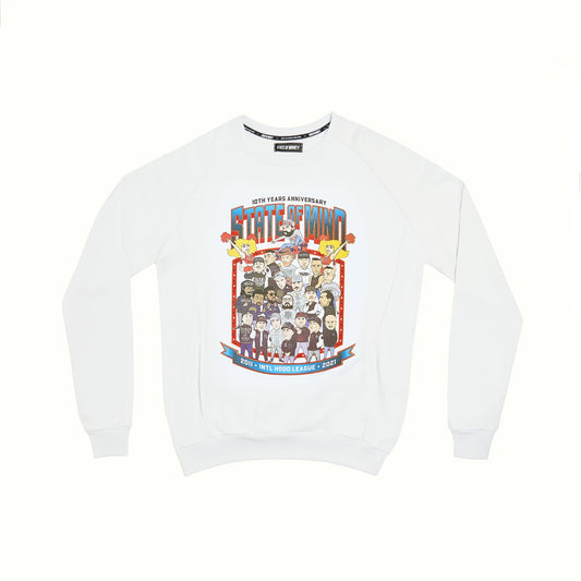 "10 YEARS ALL STARS / HOOD LEAGUE" sweatshirt white