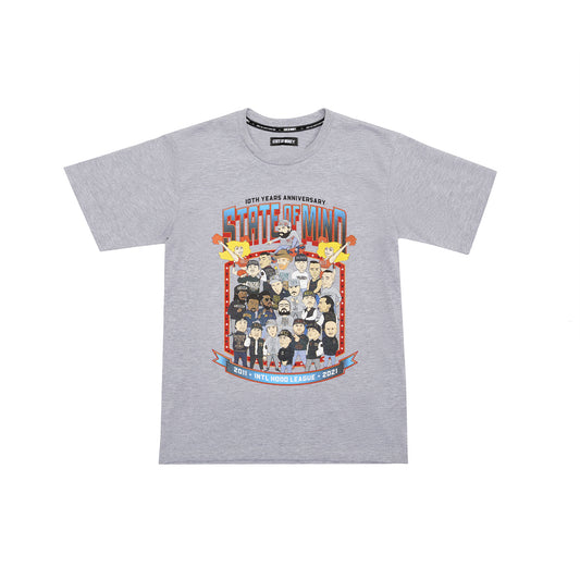 "10 YEARS ALL STARS / HOOD LEAGUE" t-shirt sport grey