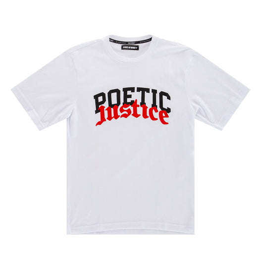 " POETIC JUSTICE " T-Shirt Bianca
