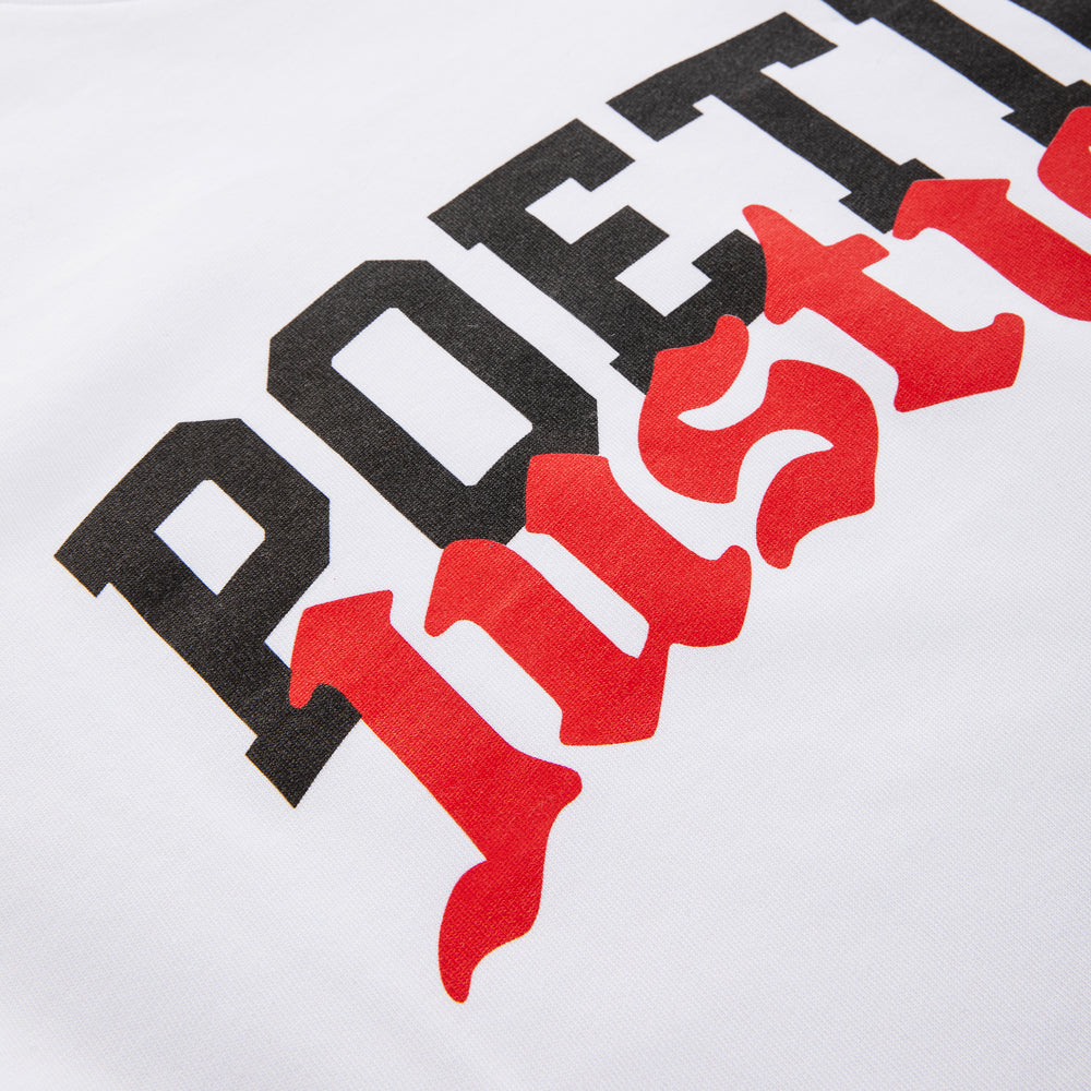 " POETIC JUSTICE " T-Shirt Bianca