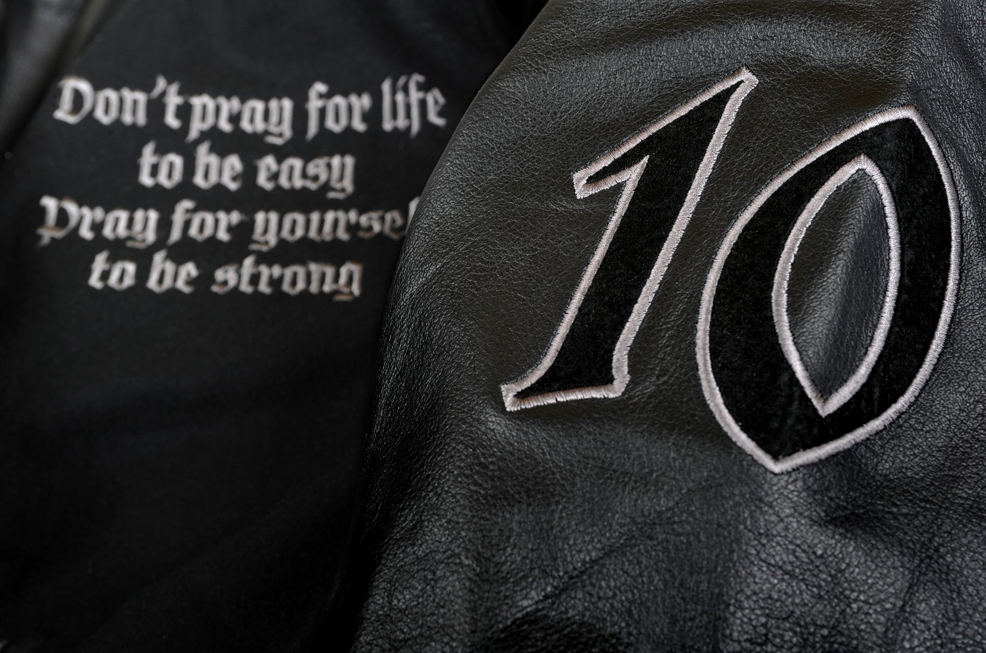 "5OMxPROPAGANDA 10 Years/All Black" <br /> varsity jacket