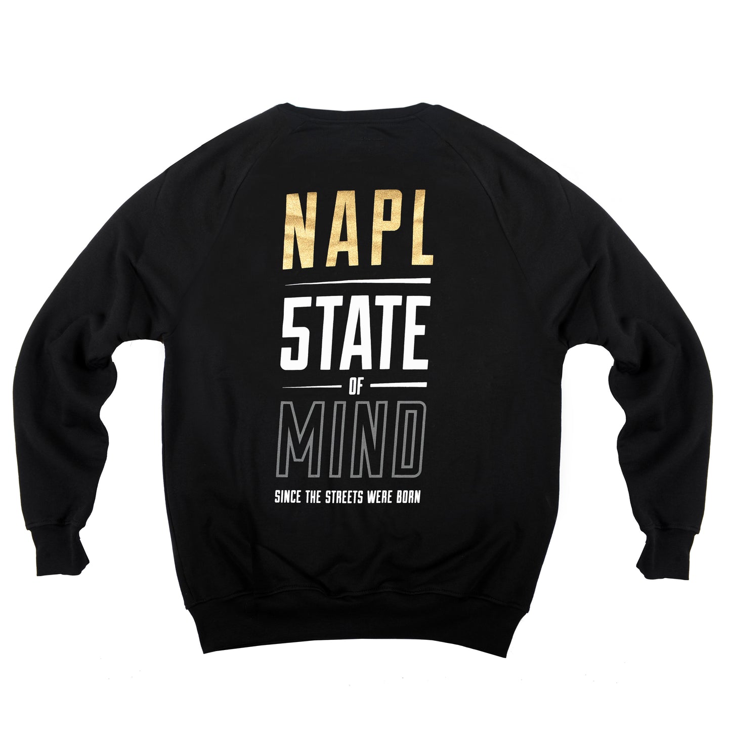 "NAPL CELEBRATION" gold & reflective black sweatshirt