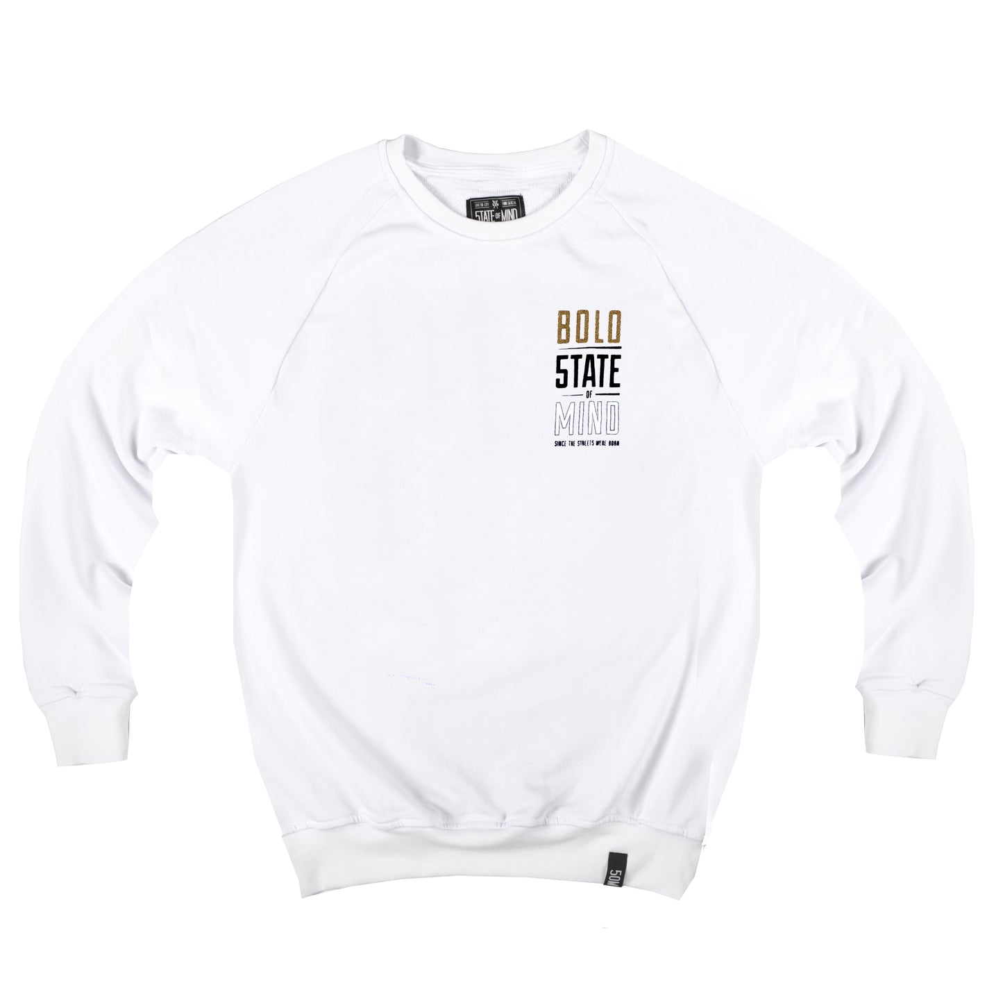 "BOLO CELEBRATION" gold & reflective white sweatshirt