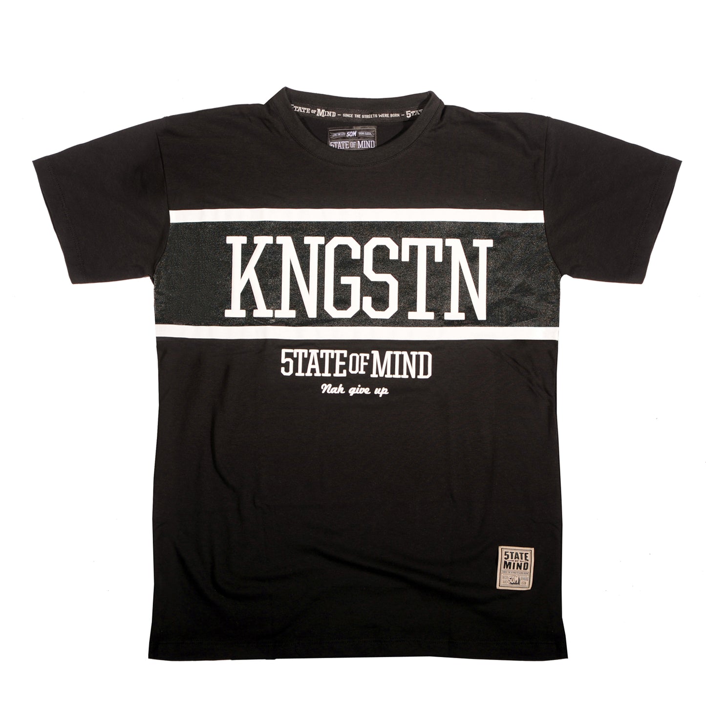 "KNGSTN 5OM" black t-shirt