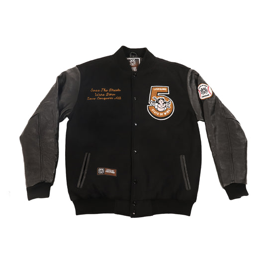 "5OM x LOVEGANG" varsity jacket