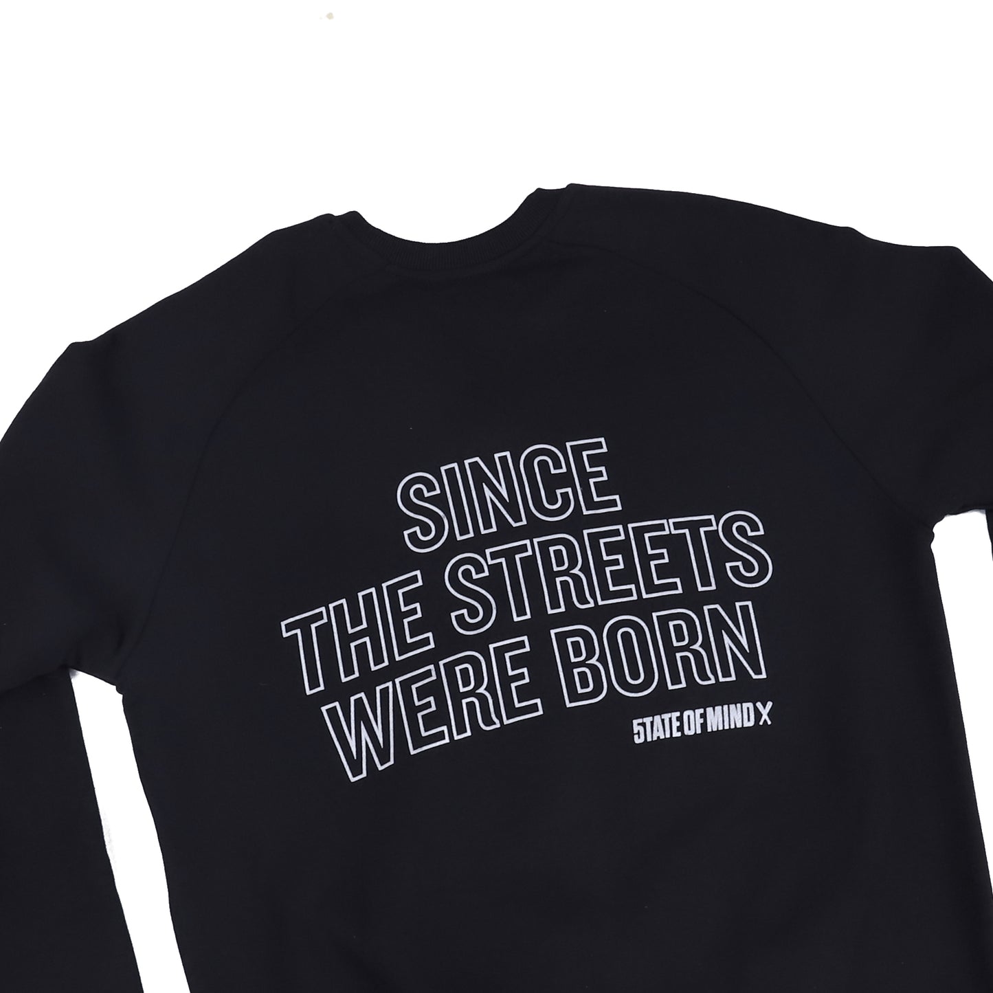 "SINCE THE STREETS" black reflective sweatshirt