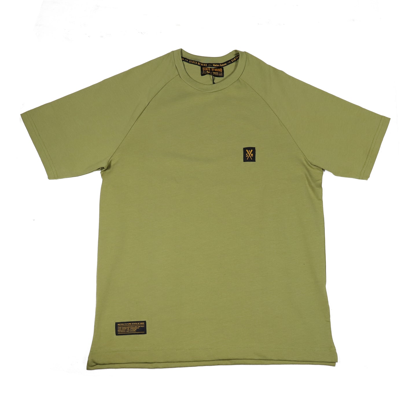 "RETROFUTURE BASIC" military green t-shirt