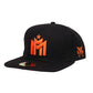 " EMME-I MIRACLES " Cappello Monogram Snapback Nero/Arancione