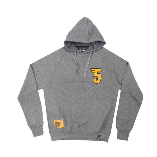 "5 Rules" hoodie heater gray